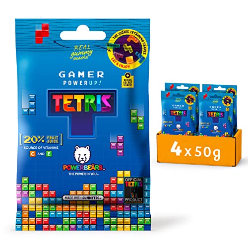 Powerbeärs Gamer Gummies - 4x50g Gummibärchen in Tetris-Formen - Gummibären mit 20% Fruchtsaft und Vitaminen, 8 fruchtige Geschmacksrichtungen von Wir sind natür