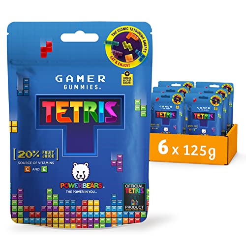 Powerbeärs Gamer Gummies - 6x125g Gummibärchen in Tetris-Formen - Gummibären mit 20% Fruchtsaft und Vitaminen, 8 fruchtige Geschmacksrichtungen von Wir sind natür