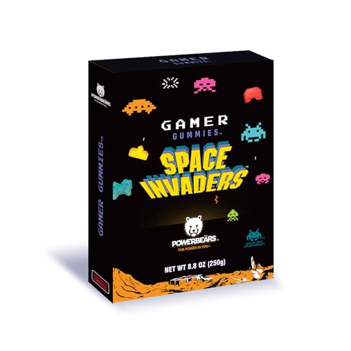 Powerbeärs Space Invaders™ Gummibärchen Geschenkbox - 20% Fruchtsaft, Vitamine, 6 fruchtige Geschmacksrichtungen (250g) von Wir sind natür
