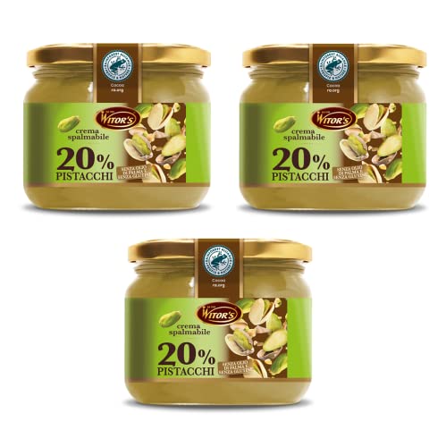 3x Witor's Crema Spalmabile al Pistacchio Streichfähige Creme mit Pistazien 220g von WITOR'S