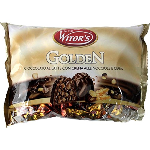Witor's Praline Golden 1000g Beutel (Milchschokolade mit Haselnuss-Creme und Cerealien) von WITOR'S