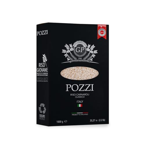 Wizebite's Choice - Authentischer Carnaroli Klassischer POZZI Reis | 1 kg | Rote Garnelen - Top italienisches Essen | 100% italienische Top-Qualität | Junger Reis | Für Risotti und raffinierte von WizeBite's Choice