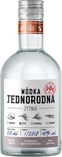 Single Grain Wodka Jednorodna, 100% Roggenwodka, Vodka aus Polen, 0,5 L, 40% Vol. Single Grain Wodka Jednorodna, 100% Roggenwodka, Vodka aus Polen, 0,5 L, 40% Vol. von Torunska