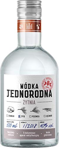 Single Grain Wodka Jednorodna, 100% Roggenwodka, Vodka aus Polen, 0,5 L, 40% Vol. von Wodka 1906