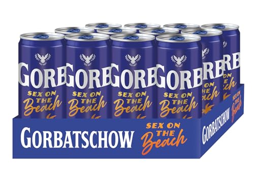 Gorbatschow Sex on the Beach (12 x 0,33 l) 10 Prozent vol. - der beliebte Cocktail-Klassiker fertig gemixt in der Dose, fruchtiger Geschmack nach Orange und Pfirsich von Gorbatschow