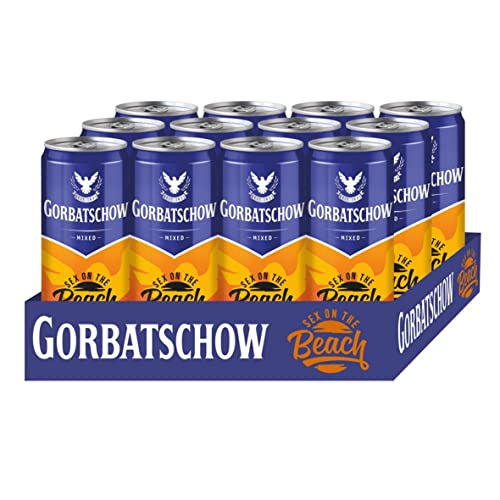 Gorbatschow Sex on the Beach (12 x 0,33 l) 10 Prozent vol. - der beliebte Cocktail-Klassiker fertig gemixt in der Dose, fruchtiger Geschmack nach Orange und Pfirsich von Gorbatschow