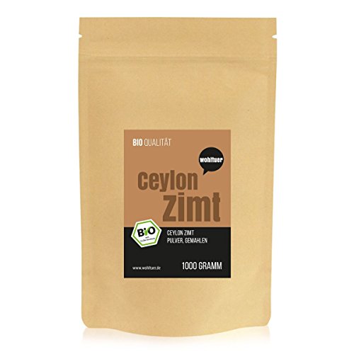 Wohltuer BIO Ceylon Zimt gemahlen – Zimtpulver I Im günstigen Vorratspack I 100% reines Naturprodukt (1000 g) von Wohltuer