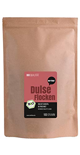 Wohltuer Bio Dulseflocken 100g - aus fairem Handel und nachhaltigem, zertifizierter Wildsammlung - Dulse Algen Bio, Lappentang Bio getrocknet - Aus dem Atlantik von Wohltuer