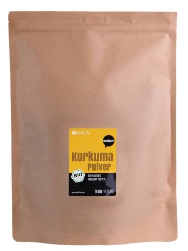 Wohltuer Bio Roh Kurkuma Pulver Kurkumawurzel gemahlen Rohkost Vorratspackung, 1000 g von Wohltuer