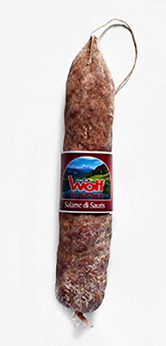 ca. 550gr Original italienische Spezialität Salame di Sauris Wolf - leicht geräucherte Berg Salami aus dem Friaul von Wolf Sauris