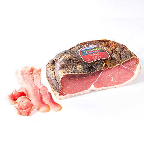 Speck di Sauris, Hergestellt Mit Traditioneller Räuchermethode, Mindestens 4 Monate Gereift, Glutenfrei, Vakuumverpackt, Halb 1/2 2,6 Kg (Mind. Nettogewicht Garantiert) von WOLF