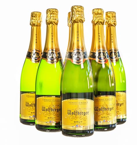Wolfberger Crémant d´Alsace, brut, Traditonelle Flaschengärung, 6 x 0,75l. Idealer Begleiter für die schönen Momente im Leben und prickelnde Alternative für Prosecco oder Champagner von Wolfberger