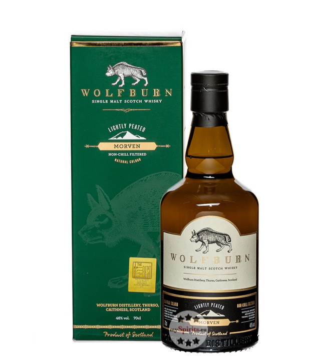 Wolfburn Morven Lightly Peated Single Malt Scotch Whisky (46 % Vol., 0,7 Liter) von Wolfburn Distillery