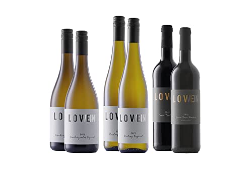 LoveWein Kennenlernset - 2x Riesling Exquisit feinherb, 2x Grauburgunder Exquisit trocken, 1x Rotwein Cuvée feinherb, 1x Rotwein Cuvée trocken LoveWein Kennenlernset - 2x Riesling Exquisit feinherb, 2x Grauburgunder Exquisit trocken, 1x Rotwein Cuvée feinherb, 1x Rotwein Cuvée trocken von Woll