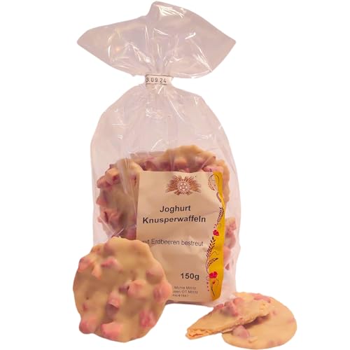 Knusper Waffeln mit Erdbeeren // Joghurtwaffeln // Kekse mit weißer Schokolade von Wollblüte