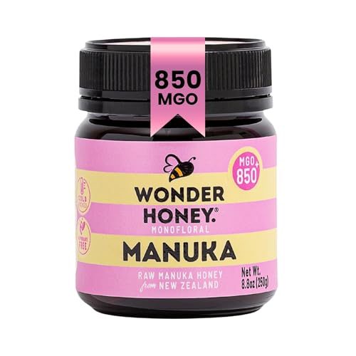 Wonder Honey Roher Manuka-Honig MGO 850+ | Unpasteurisiert, Rückverfolgbar, Nicht-GMO, Ohne Pestizide, Abgefüllt in Neuseeland | 250g Wonder Honey Roher Manuka-Honig MGO 850+ | Unpasteurisiert, Rückverfolgbar, Nicht-GMO, Ohne Pestizide, Abgefüllt in Neuseeland | 250g von Wonder Honey