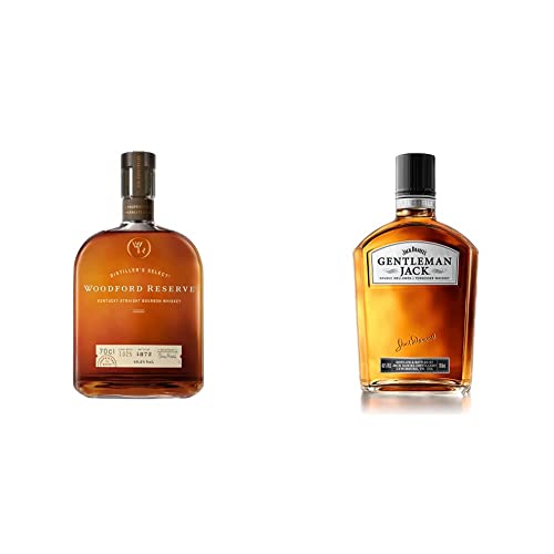 Woodford Reserve Distillers Select Kentucky Straight Bourbon (1x 0,7L) - 43,2% VOL. Ein Meisterwerk in 200 Geschmacksnoten & Jack Daniel's Gentleman Jack Tennessee Whiskey (1 x 0.7l) 40% Vol. von Woodford Reserve