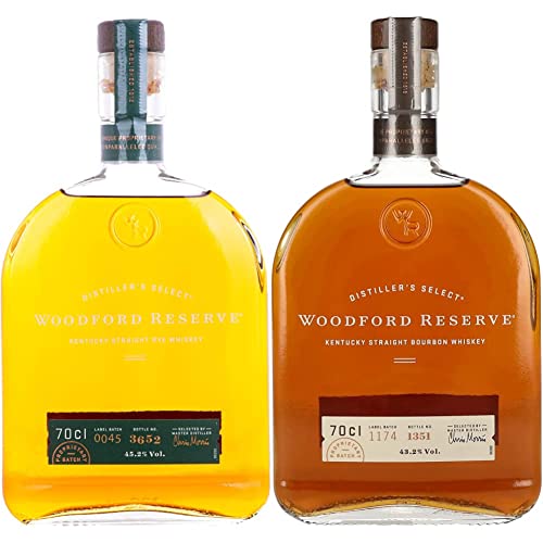 Woodford Reserve Distillers Select Kentucky Straight Bourbon (1x 0,7L) - 43,2% VOL. Ein Meisterwerk in 200 Geschmacksnoten & Kentucky Straight Rye (1 x 0.7 l) von Woodford Reserve