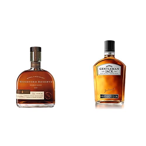 Woodford Reserve Kentucky Straight Double Oaked (1 x 0.7 l) & Jack Daniel's Gentleman Jack Tennessee Whiskey (1 x 0.7l) 40% Vol. -Doppelt gefiltert. Extra mild im Geschmack. von Woodford Reserve
