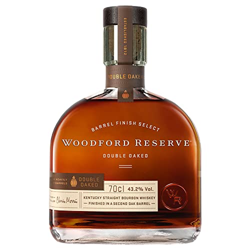 Woodford Reserve Double Oaked - Bourbon Whiskey - Ein hochwertiges Geschenk - Vollmundig würziger, süßer Geschmack nach dunkler Schokolade & Karamell - 0.7L/43,2% Vol. von Woodford Reserve
