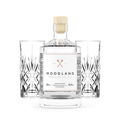 Woodland Dry Gin 0,5l Bundle inkl. 2 Gläser Woodland Dry Gin 0,5l Bundle inkl. 2 Gläser von Woodland
