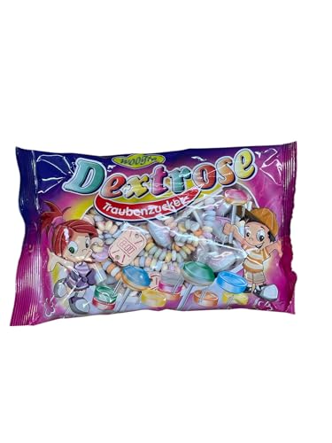 2 x Woogie Dextrose Traubenzucker Partybag und Lollipops I Großpackung einzeln verpackt 400g I Plus Smiley Aufkleber von Woogie