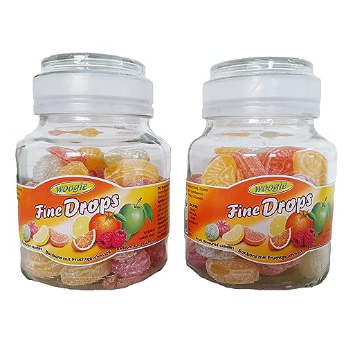 Woogie 2 x 300g Fine Drops Bonbons Im Glas Mit Fruchtgeschmack Set Vorteilspackung von Woogie