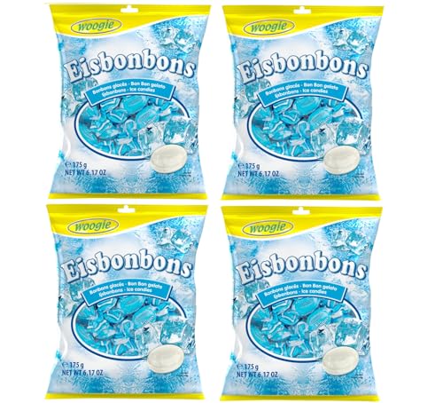 Woogie Eisbonbons Erfrischungs- Hartkaramellen Bonbons Vorteilspackung 4 x 175g von Woogie