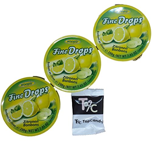 Woogie Fine Drops Zitrone 3 x 200g mit TopCandy Give - Away von Woogie