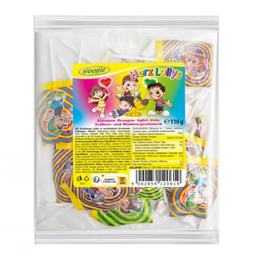 Woogie Herzlollys Herzförmige Lollies In Verschiedenen Geschmacksrichtingen 110g Woogie Herzlollys Herzförmige Lollies In Verschiedenen Geschmacksrichtingen 110g von Woogie