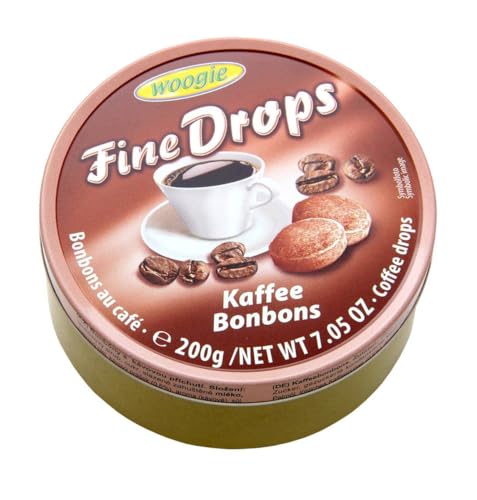 Woogie Kaffee-Bonbons "Fine Drops" in der wiederverschließbaren 200g Dose von Gunz