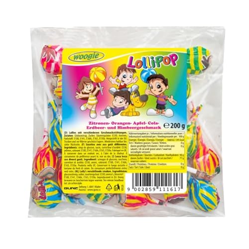 Woogie Lollipop Lollies Mit Verschiedenen Geschmacksrichtungen 200g von Woogie
