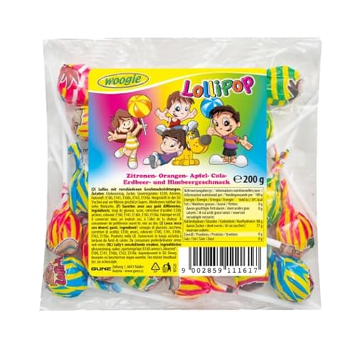 Woogie Lollipop Lollies Mit Verschiedenen Geschmacksrichtungen 200g von Woogie