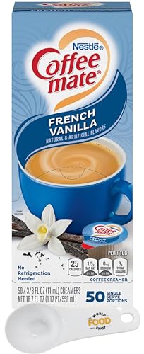 World Food Shop Nestlé Coffee Mate Flüssiger Kaffeeweißer Singles, French Vanilla, 50er-Packung mit Messlöffel World Food Shop Nestlé Coffee Mate Flüssiger Kaffeeweißer Singles, French Vanilla, 50er-Packung mit Messlöffel von World Food Shop