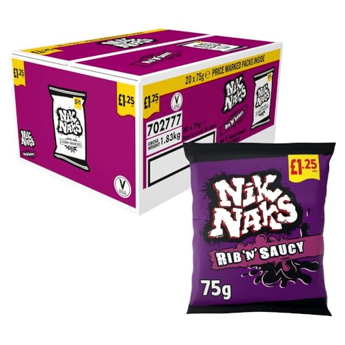 Nik Naks Flavour Corn Snack £1 20 x 75 g (Rib & Saucy) von Wowboxme