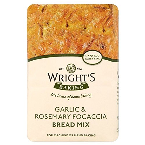Wrights Knoblauch & Rosmarin Focaccia Bread Mix (500g) - Packung mit 2 von Wright's (Home Baking)