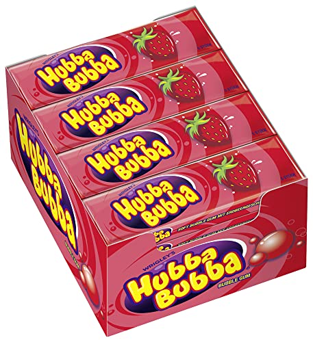 HUBBA BUBBA Kaugummi Erdbeere 20 Packungen (20 x 5 Stück) von Hubba Bubba