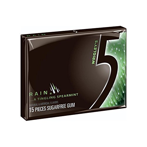 Wrigley's, Rain Spearmint Kaugummi, zuckerfrei, 5 Stück pro Packung, 15 Stück Wrigley's, Rain Spearmint Kaugummi, zuckerfrei, 5 Stück pro Packung, 15 Stück von Wrigley's