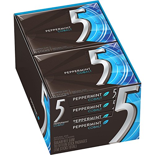 Wrigley's 5 kobalt-zuckerfreier Gummi, Pfefferminze, 12 Stück Wrigley's 5 kobalt-zuckerfreier Gummi, Pfefferminze, 12 Stück von Wrigley's