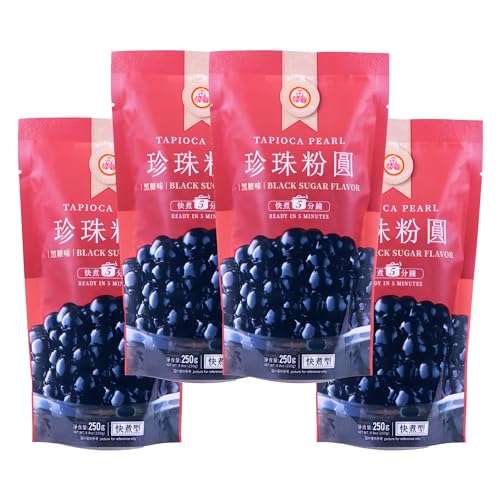 WuFuYuan - Tapioca Pearl Black 8.8 Oz / 250 G (Pack of 4) von Wu Fu Yuan