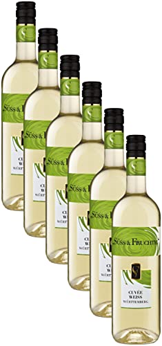 Württemberger Wein - SÜSS und FRUCHTIG - Cuvée Weiss - Deutscher Qualitätswein - 6 x 0.75 l von WZG