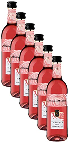 Württemberger Wein SÜSS und FRUCHTIG Trollinger Rosé QW süß – fruchtig und erfrischend, Erdbeer- und Kirscharoma, 12 x 0.25 l von WZG