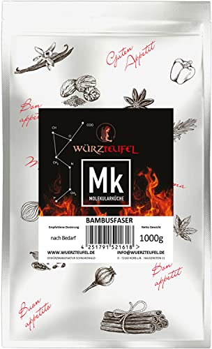 Bambusfaser, fein vermahlene Bambus - Faser Low Carb Küche. Diät – Faser. Regionale Herstellung. Beutel 1000g (1,0 KG) von Würzteufel