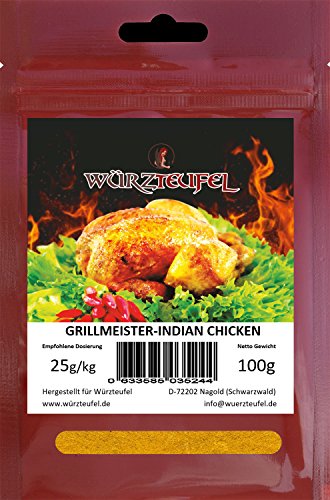 Curry –Gewürz Indian Chicken, indische Gewürzzubereitung, Grillmeister Edition. Beutel 100g. Curry –Gewürz Indian Chicken, indische Gewürzzubereitung, Grillmeister Edition. Beutel 100g. von Würzteufel