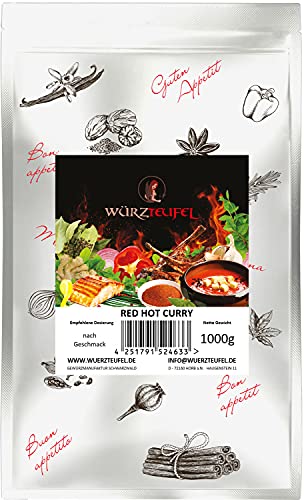 Curry - Gewürzmischung. Red, Hot Curry. Masala-Gewürzmischung. Feurig-würzige Gewürzspezialität in Premiumqualität. Beutel: 1000g. (1KG) von Würzteufel