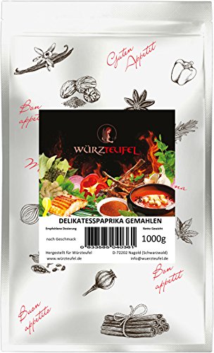 Delikatess - Paprika, Paprika gemahlen, Gewürz - Paprikapulver. Spitzenqualität aus Spanien, 160 ASTA. Beutel 1000g. (1KG) von Würzteufel