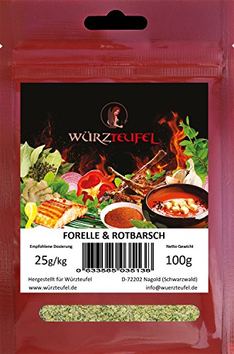 Fischgewürz. Grill - Gewürz für Fisch wie Forelle und Rotbarsch für Grill & Pfanne. Beutel: 100g. Fischgewürz. Grill - Gewürz für Fisch wie Forelle und Rotbarsch für Grill & Pfanne. Beutel: 100g. von Würzteufel