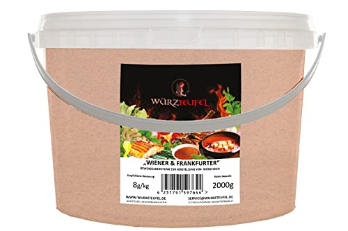Frankfurter,- Wiener,- Saitenwurst - Gewürz, Traditionelle Gewürzzubereitung mit Muskat und Pfeffer. PE - Eimer 2000g (2,0KG) von Würzteufel