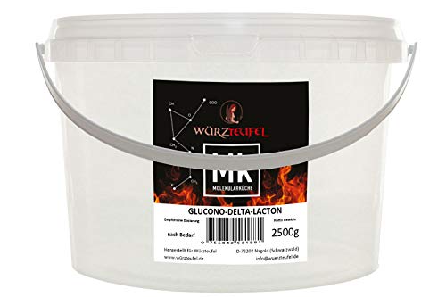 GDL, Glucono-delta-Lacton, Säuerungsmittel E575, Reifemittel für Rohwurst & Käse. PE - Eimer 2500g (2,5 KG) von Würzteufel