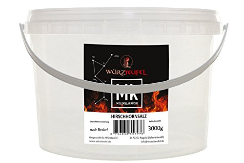 Hirschhornsalz Extra-Fein, Ammonium Bicarbonate, ABC Trieb-Pulver, E 503. PE-Eimer 2500g. (2,5 KG) von Würzteufel